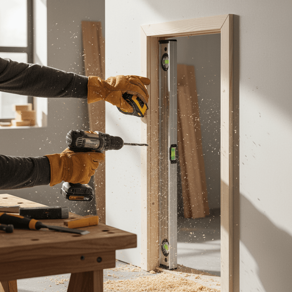 Handyman performing professional carpentry work