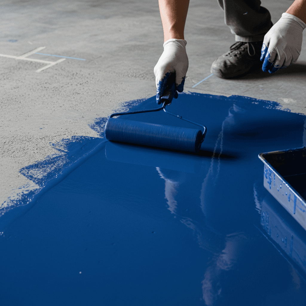 Commercial concrete flooring work